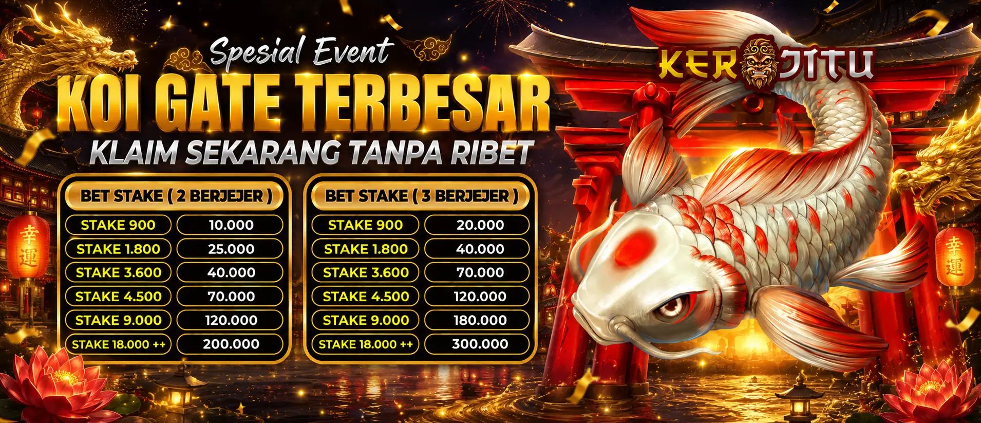 EVENT BONUS KOI GATE 2 & 3 JEJER