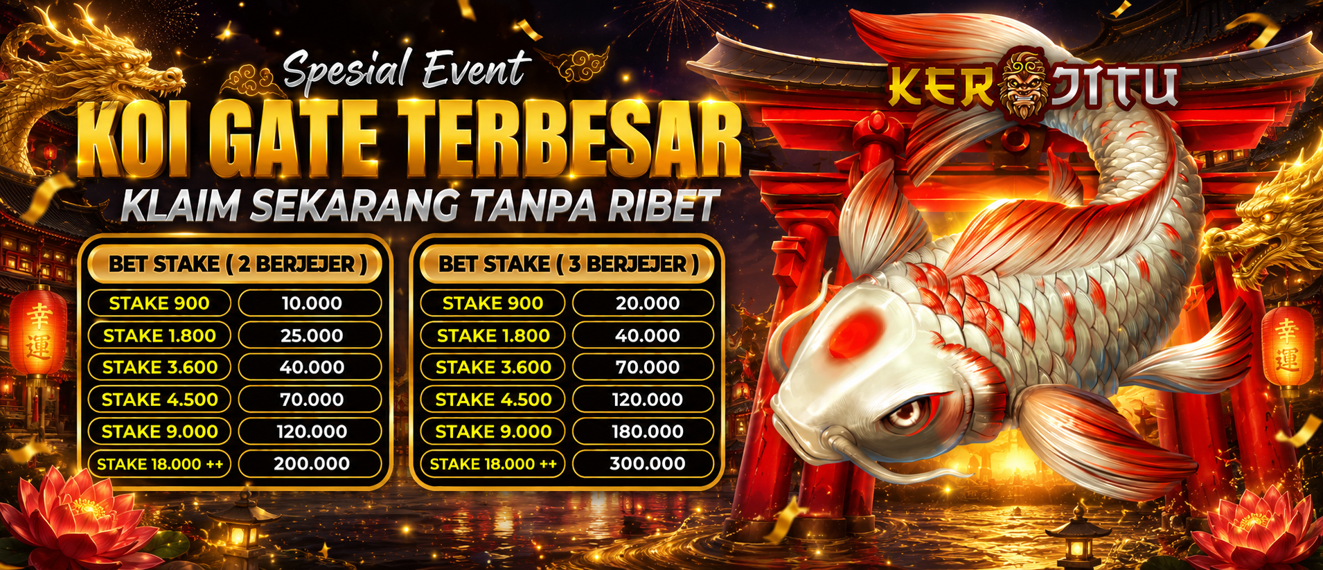 EVENT BONUS KOI GATE 2 & 3 JEJER